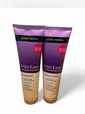 John Frieda Frizz Ease Shampoo & Conditioner - Purple and Beige Duo